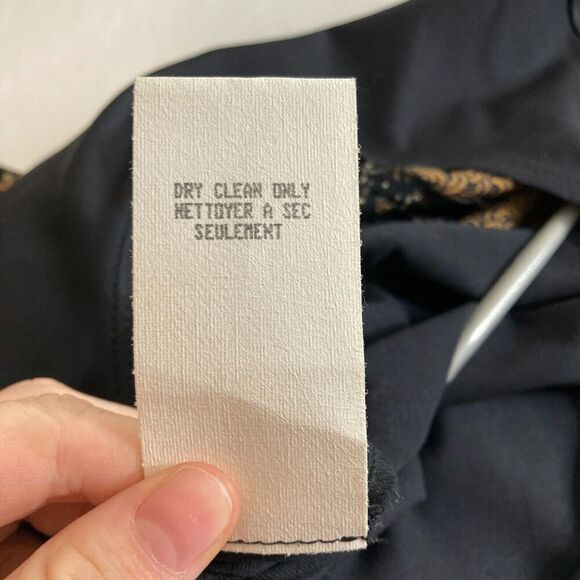 Vintage Carole Little Women's Black Gold Mixed Media Maxi Dress Size 4 Flowy - Picture 7 of 12